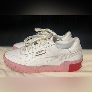 Puma Women's Cali White & Pink Low Top Athletic Chunky Shoes~Size 10